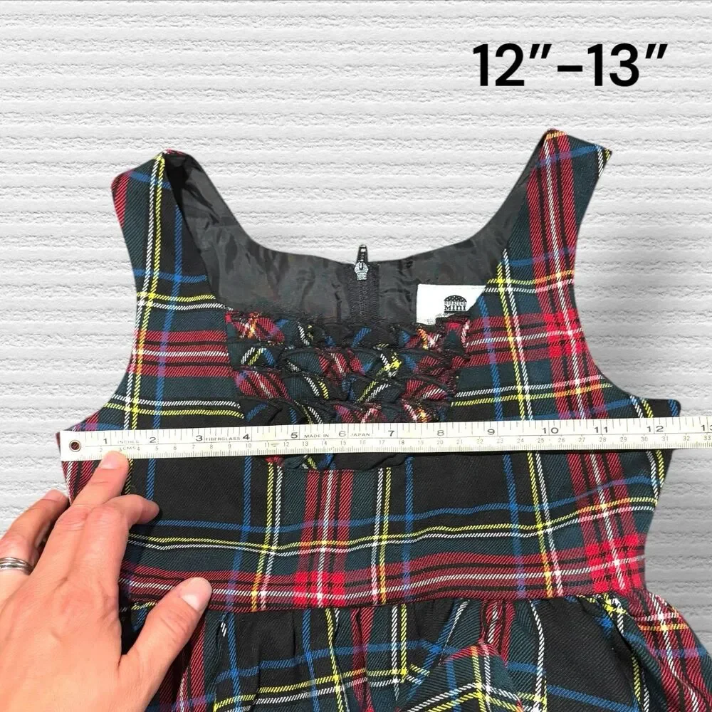 Harajuku Mini Target 4/5 Plaid Pinafore Dress Tartan Ruffle Schoolgirl Dress